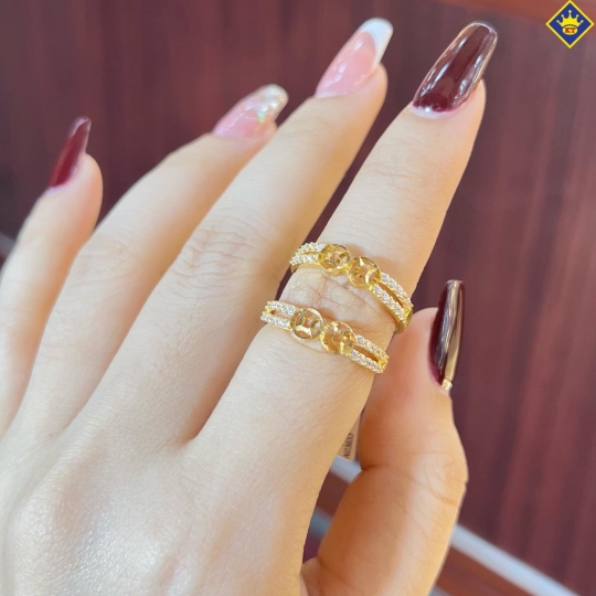 Nhẫn kim tiền hột KTJ256